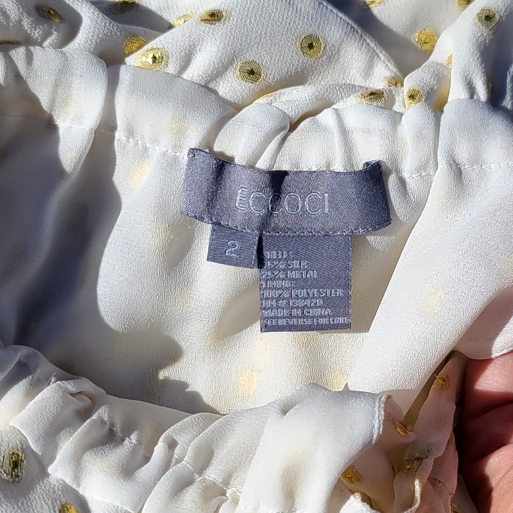 ECCOCI gold polka-dot  silk blouse - Picture 5 of 7